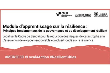  Les nouveaux modules d'apprentissage de la résilience se concentrent sur le rôle clé de la gouvernance locale dans la RRC et le renforcement de la résilience